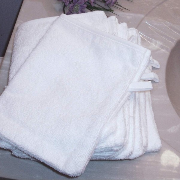 Bath Mitts - Package of 12 - (6" x 8") 100% cotton