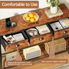 Furologee Console Table with Charging Station & 3 Fabric Drawers,