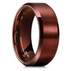 King Will Tungsten Carbide Wedding Ring for Men - 8mm Red Matte Brushed Polish Wedding Band Comfort Fit for Daily Wear 8.5