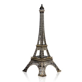Eiffel Tower Statue Decor, Bronze Metal Paris Eiffel Tower Decor Figurine Replica Iron Craft Architecture Model for Table Decoration(25cm)