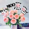 12 PCS Cow Centerpiece Sticks Double Sided Farm Animals Moo