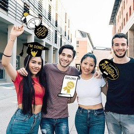 2025 Graduation Photo Booth Props 25 Pieces Graduation Party Decoration Class of 2025 Photo Booth Props for Congrats Grad Party Supplies