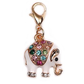 Jewelleryjoy Clip On Elephant Bead for European Bracelet Charm Pendants In organza Gift Bag