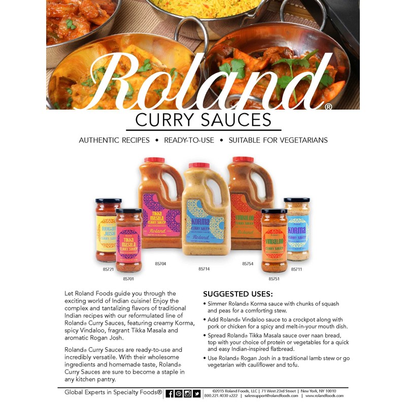 Roland Foods Tikka Masala Curry Sauce, Specialty Imported Food, 70-Ounce