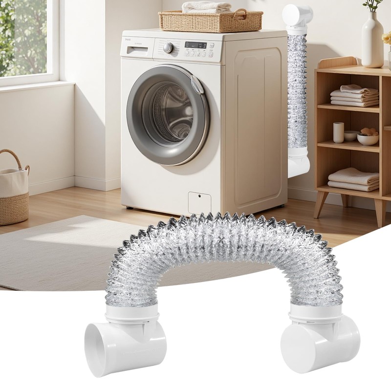 Dryer Vent Hose For Tight Space,90 Degree Dryer Vent Elbow+10ft