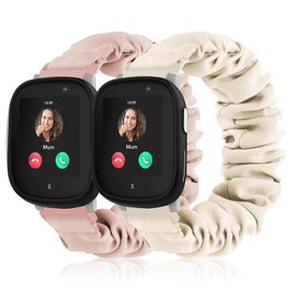 Wizvv Pack of 2 Children's Scrunchie Bracelets Compatible with Xplora X6, Comfortable, Breathable, Elastic Replacement Wristbands for Xplora X6 Play, for Girls and Boys, Nylon