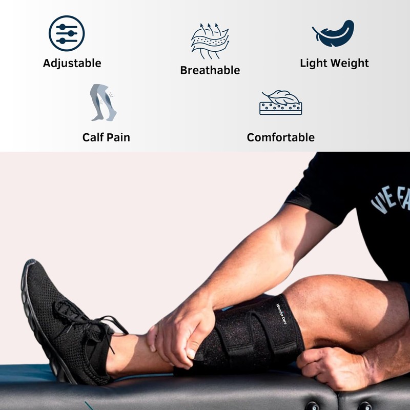 Wonder Care Calf Compression Sleeve, Adjustable Support Brace with 3