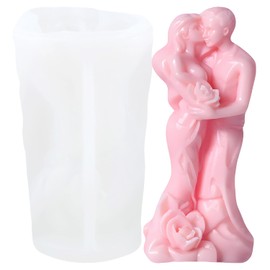 GLITZXFH Loving Portrait Silicone Candle Molds Embracing Couple Candle Mold for Candles Making Resin Casting Aromatherapy Candles Wax Polymer Clay Home Decoration