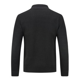 Sliktaa Men's Cardigan Festival Cardigan Warm Costume Jacket Fashion Simple Pullover Long Sleeve Sweat Jacket Zip, black