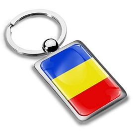 Biomar Labs® 3D Metal Romania Flag Keyring Key Ring Accessories Men Women Keychain Gift KK 241