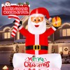 10 FT Christmas Inflatables, Santa Claus in The Chimney Up