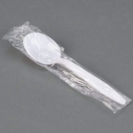 Individually Wrapped Heavy Weight Soup Spoon (White Spoon, 200)