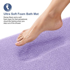 OLANLY Thick Memory Foam Bath Mat Rug 30x20, Extra Soft Absorbent Bathroom Rug, Quick Dry Bath Mats, Non-Slip, Machine Washable Carpet for Bathroom, Tub and Shower, Home Decor Accessories, Lavender