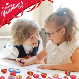 Valentines Erasers for Kids, Large Valentines Day Erasers, Heart Erasers Holiday Erasers Novelty Erasers for Homework Rewards, Valentine's Day Party, School Student Prizes, Holiday Gift, 36 Pcs