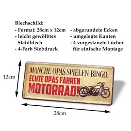 Real Grandpa Riding Motorcycle Retro Decorative Tin Sign Metal Sign Gift for Grandpa Grandpa Decoration Sign Grandpa Garage Bike Workshop Hobby Cellar Great Gift Idea Grandchildren 28 x 12 cm