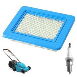 Air Filter Spark Plugs F7TC Compatible with Briggs & Stratton 491588S, Air Filter Lawnmower and Spark Plugs Compatible with Briggs & Stratton 491588 4915885 399959