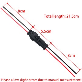 Car Wire Connector, CESFONJER 2 Pin x 10 Kit Waterproof Electrical Terminal with 8cm Cable, Wiring Coupler, Motorcycle Scooter Truck Marine Plug Socket Kit