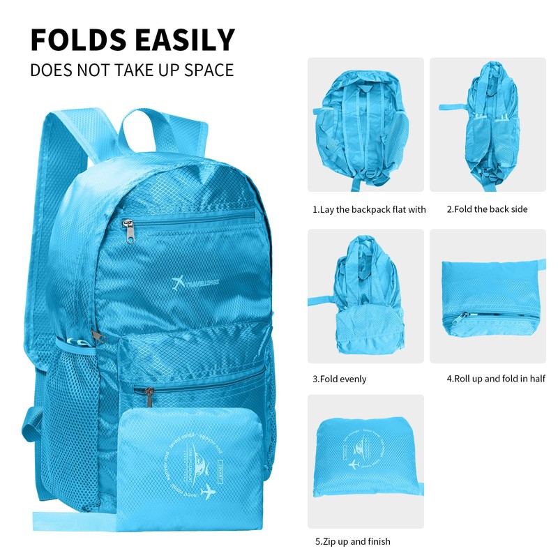Lightweight Foldable Backpack Small Waterproof Hiking Rucksack Durable Packable Backpacks