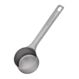 iBasingo Titanium Coffee Scoop 35ml Premium Measuring Spoon for Ground Coffee & Beans Perfect for Seasoning Powder, Tea, Sugar, Ergonomic Kitchen Tool Barista Accessories Ti1128T (Sandblasted)