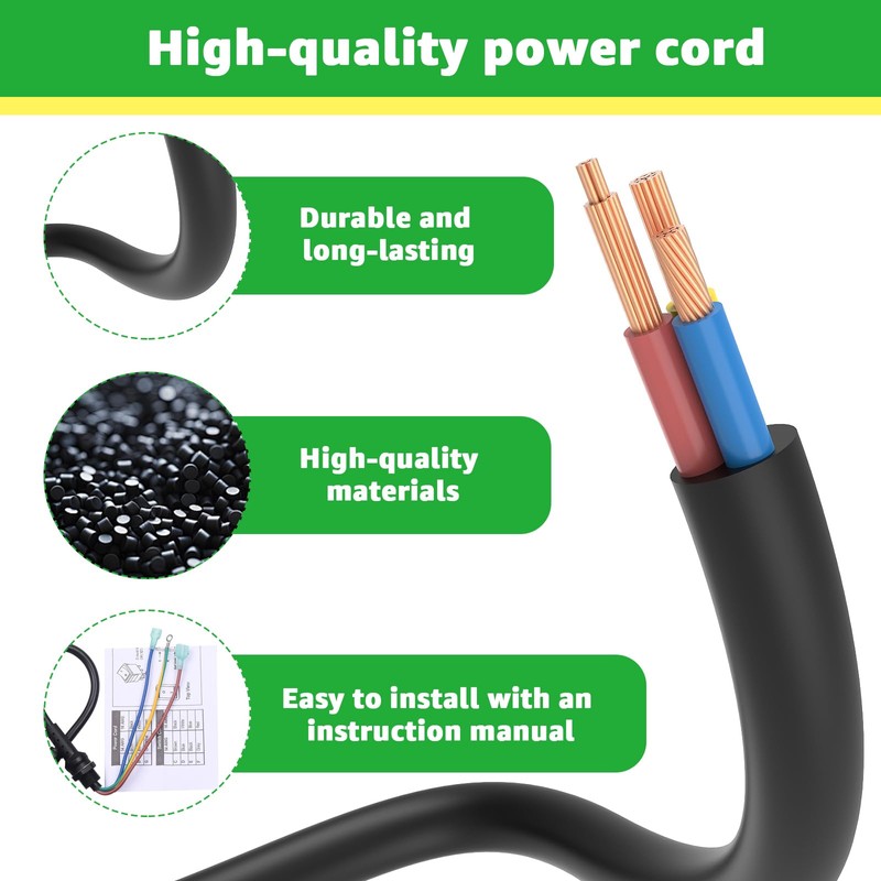 Lusperi 100641 Power Cord Compatible with ProTeam Backpack Vacuum,Replacement for