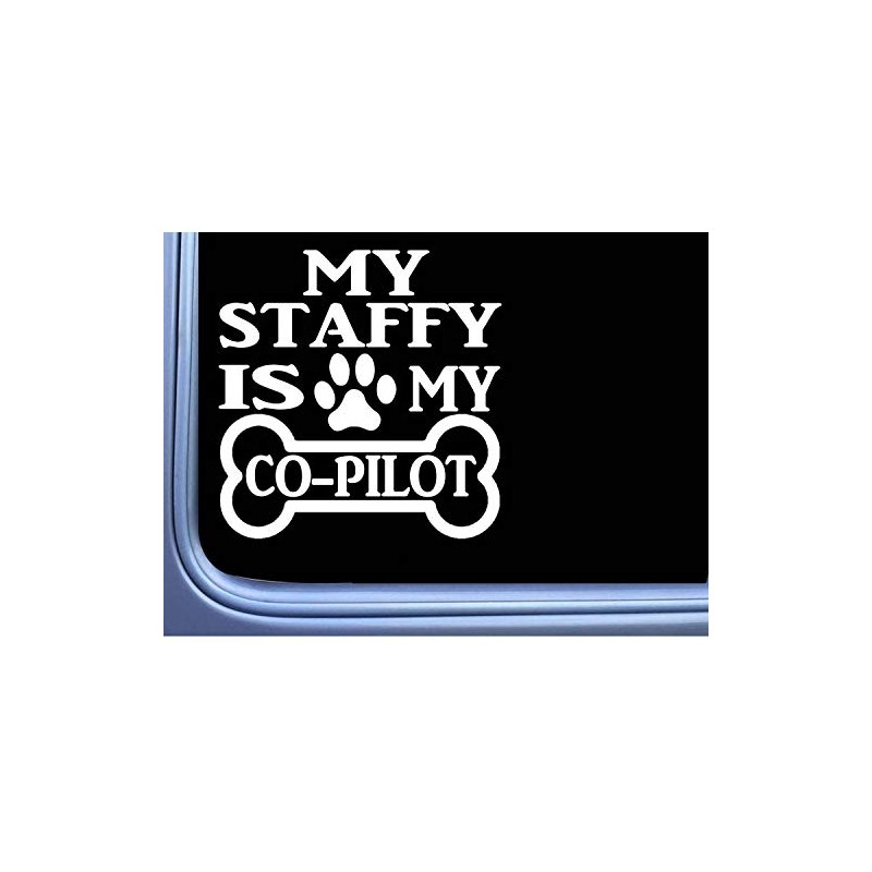 ThatLilCabin - My Staffy is My Copilot Sticker 6" car