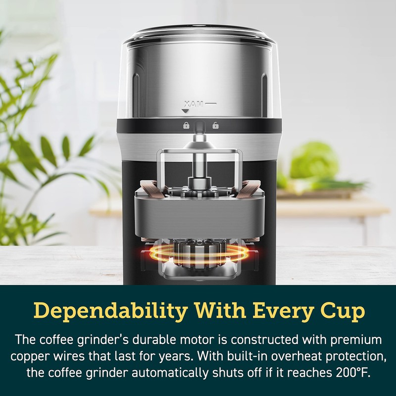 COSORI Coffee Espresso Grinder Electric, Food Grade Stainless Steel Blades,