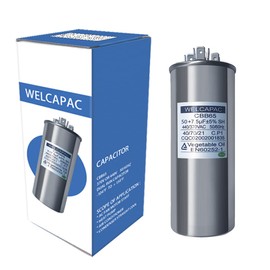WELCAPAC Capacitor ac 50+7.5 uF 50/7.5MFD ±6% 370V/440VAC CBB65 Dual Run Circular Start Capacitor for AC Motor Run or Fan Start or Condenser Straight (50+7.5 MFD)
