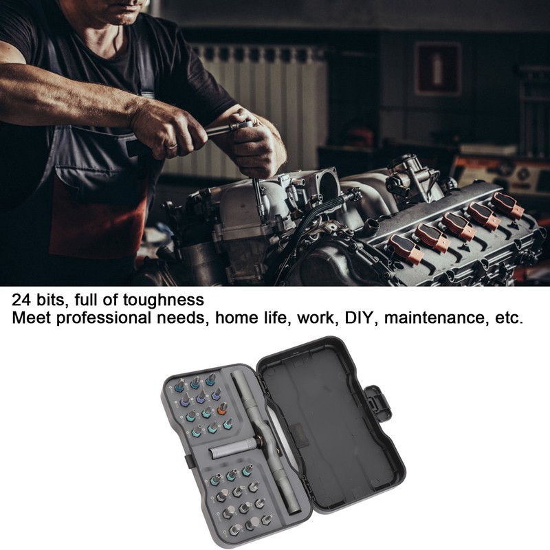 Ratchet Screwdriver Set 24-in-1 Bit Multipurpose Repair Tool Manual Hardware