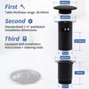 HOMELODY Drain Fitting Matte Black with Overflow, Universal Drain Valve
