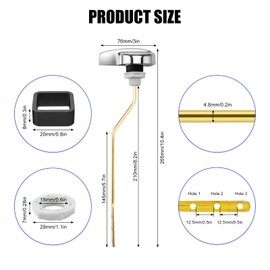 for TOTO Toilet Handle Replacement Parts Kit, Side Mount Toilet Flush Handle for TOTO Kohler Toilet Tank, Universal THU068#CP Trip Lvr for St743S (Zinc Alloy & Copper Lever)