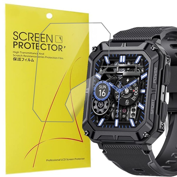 Compatible for LIGE Smart Watch Screen Protector, Sahouden Full Coverage