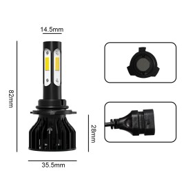 SHENKENUO For Toyota Highlander 2014-2019 LED Headlight Hi&Lo + Fog Light Bulb Kit 6000K
