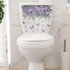 2 Sheets Flower Toilet Stickers Purple Plant Rose Butterfly Toilet