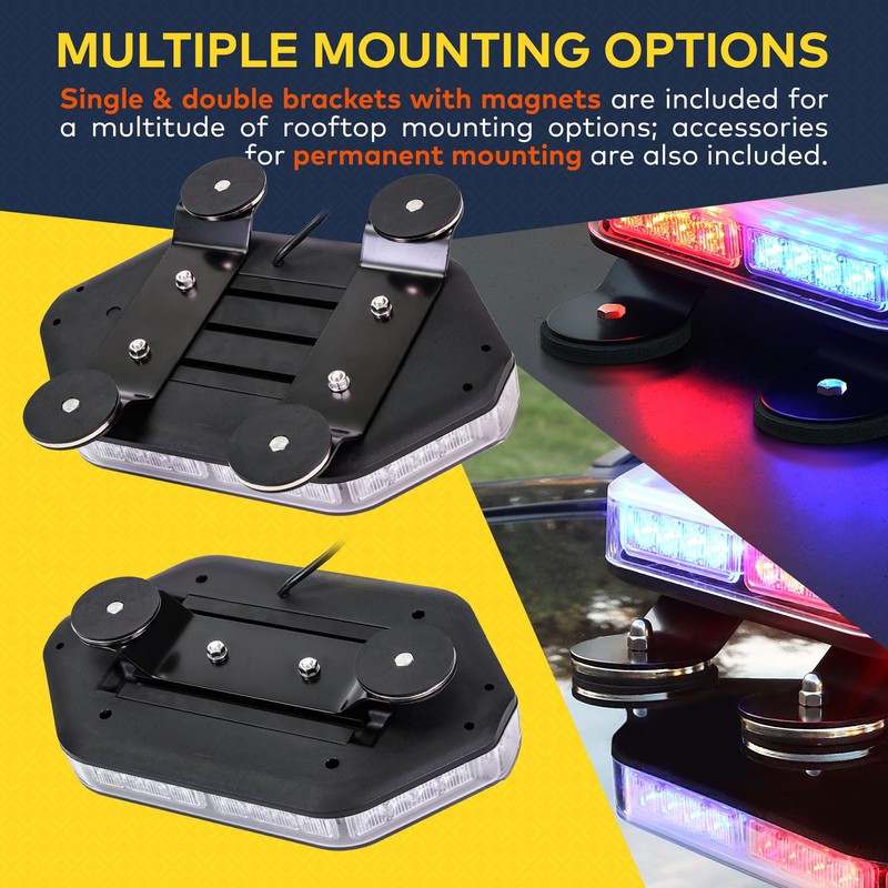 LAMPHUS NanoFlare NFMB40 12" 12V 40W AMBER LED Strobe Mini