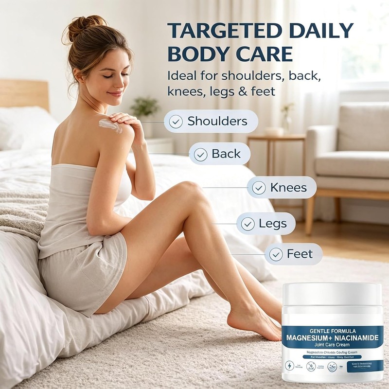 Magnesium Niacinamide Relief Cream,Topical Cooling Magnesium Cream for Joint, Leg,