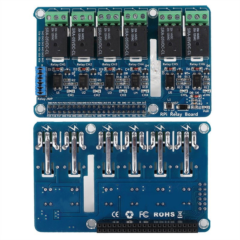 6 Channel RPi Relay Module Expansion Board for Raspberry Pi