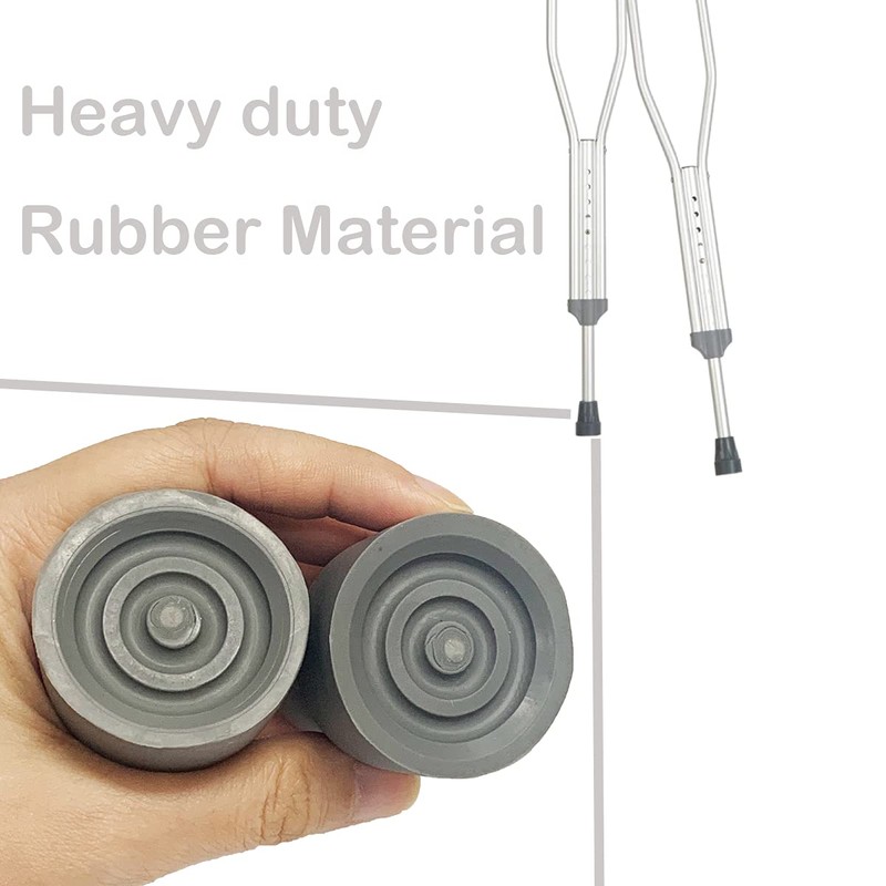 Crutch Tips, Replacement Medical Drive Cane Tips, 7/8 Inch, Gray,