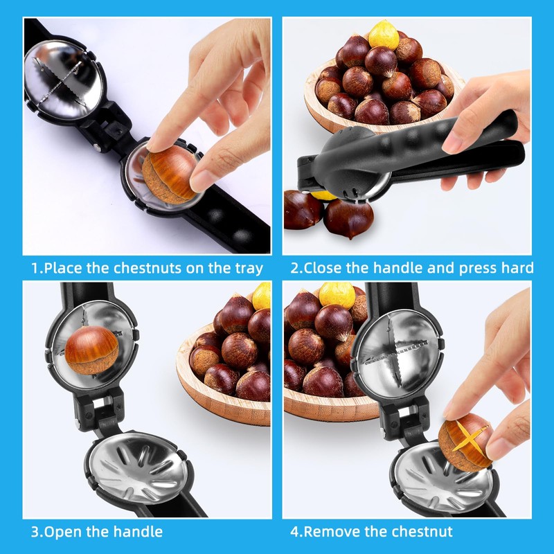 EclipseGuard Chestnut Clip, Chestnut Tongs, Walnuts Nutcracker, Stainless Steel Chestnut