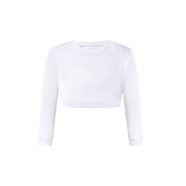 Betusline Cute Clothes for Teen Girls, Long Sleeve White Crop Tops Tee Shirts + Purple Cargo Jogger Pants Outfits 2pcs Clothes Set, 11-12 Years = Tag 160