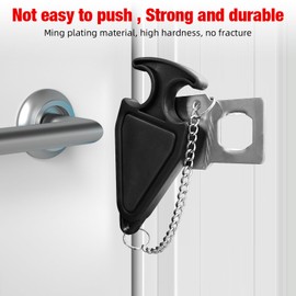 Portable Door Lock Home Security Door Locker Travel Lockdown Locks for Additional Safety and Privacy Perfect for Traveling Hotel Home Apartment College, 1 Pack