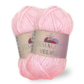 Himalaya Velvet, 100% Polyester, for Knitting Crochet, Chenille Knitting Yarn, Fluffy Yarn, Clothing, Baby Blankets, Each Skeins/Balls 100 g, 131 Yards 2 Skeins/Balls (90003)
