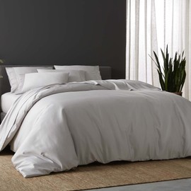 DOZ Duvet Cover Set, 100% Viscose derived from Bamboo, Organically Grown, Buttery Soft, Cooling Duvet Covers, High GSM, 1 Duvet Cover and 2 Pillowcases, 106"x90" (Dove, King/Cal King)