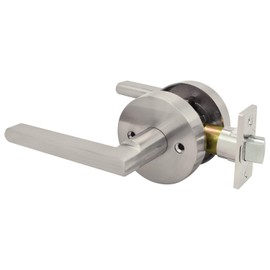 Nuk3y Thor Series Lever Door Handle Slim Round Modern Contemporary Lever Set (Passage, Satin Nickel)