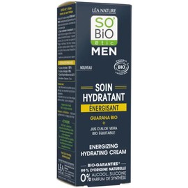 SO'Bio Etic Organic Moisturizing Care for Men, Aloe Vera and Guarana, 50ml