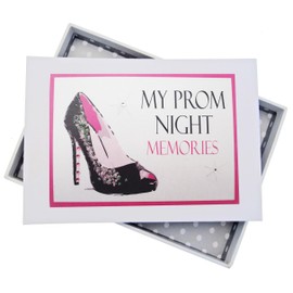 White Cotton Cards, Prom Night Memories Mini Photo Album, Black Shoe, PN1T, Board, 12.5 x 17.5 x 2.5 cm