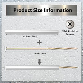 Otoolling 50 Pcs 7'' Gutter Screws with Square Metal Ferrule Durable Gutter Nails and Spikes Easy-to-Install Secure Gutters Fasteners for Sagging Gutters and Maintenance (White)