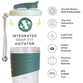 kuoleopa Protein Shaker Bottle,Sports Blender Bottles for Protein Mixes with Whisk Ball,Mixer Bottle,Portable Pre Workout Whey Protein Drink Shaker Cup，Teal