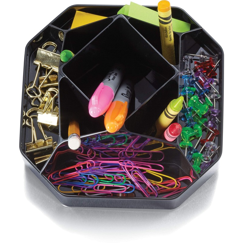 Officemate OIC Recycled Compact Rotary Organizer, 9 Compartments, 5.5 W