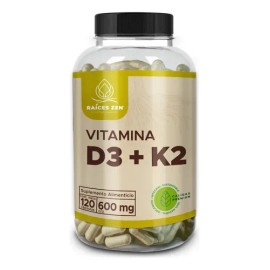 Vitamina D3  K2 120 Cápsulas Raíces Zen Super Premium 400 Ui                                                                                          