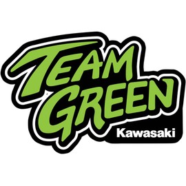 D’cor Visuals Team Green Decal – 4" Wide, 8 Mil Thick Vinyl Sticker Compatible with Kawasaki Bikes, Helmets & Gear